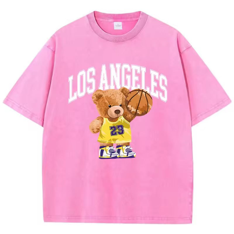 Los Angeles Bear T-Shirt Rosa Trendy Oversize