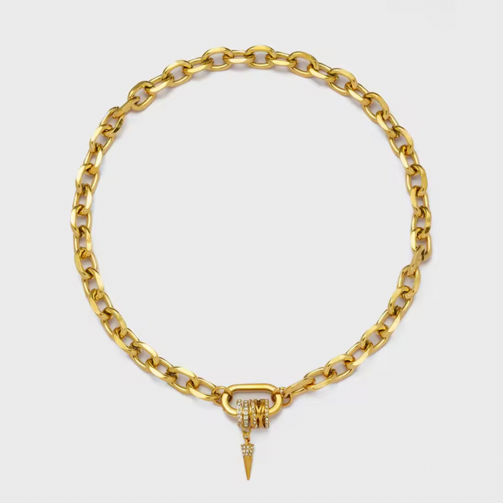 goldene Halskette mit Charms Damen