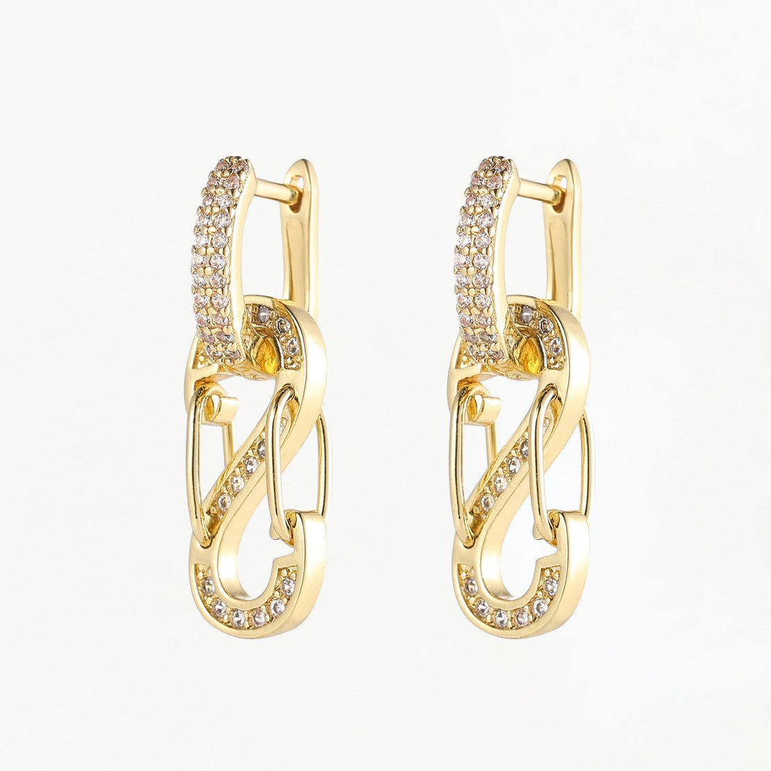Luna Twist | Goldene Zirkonia Ohrringe mit 14K Vergoldung
